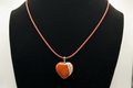Beautiful heart stone necklace with leather cord