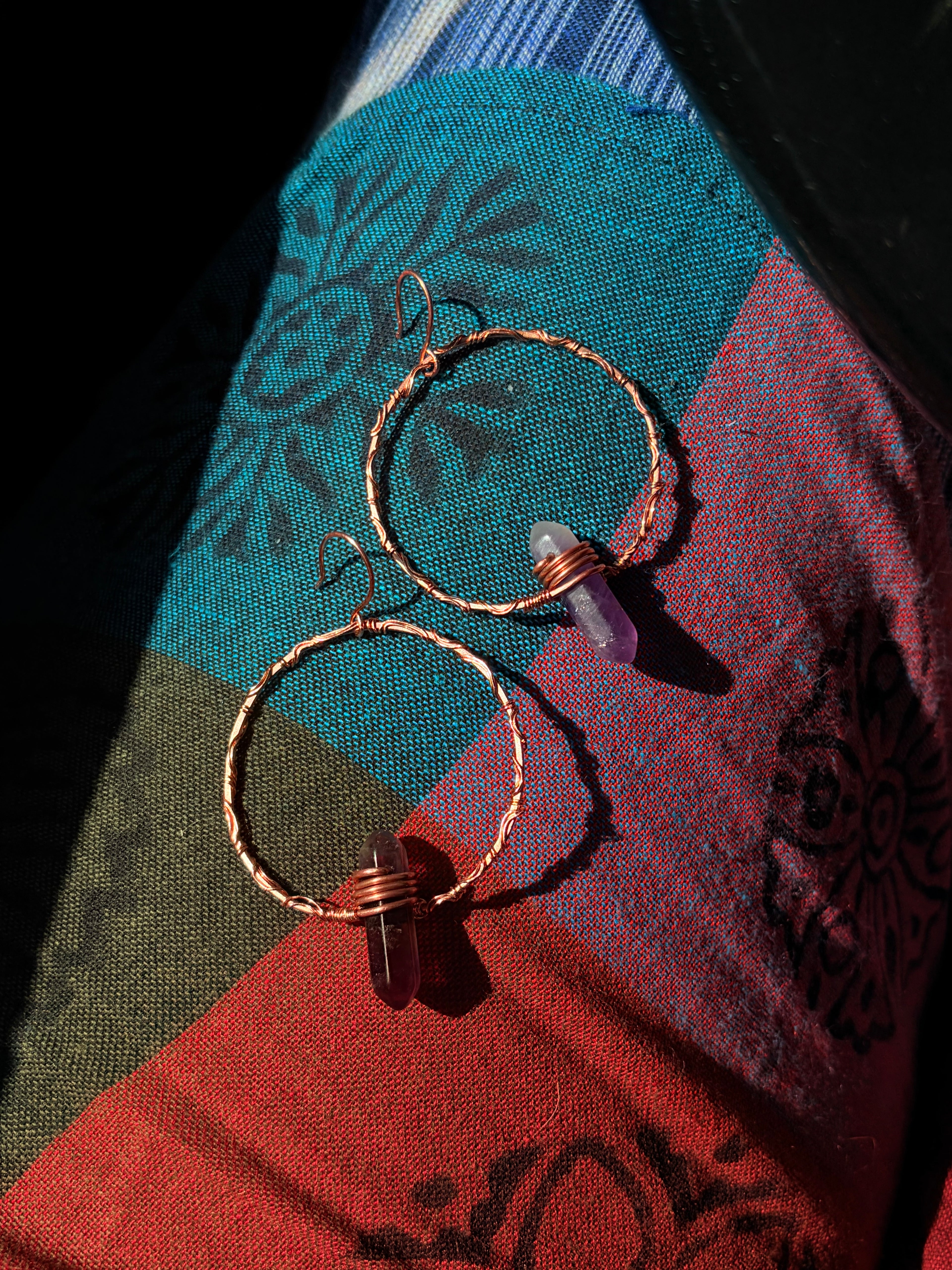 Wire wrapped halo earrings